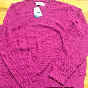 Penguin Men’s Cable knit V-Neck Sweater